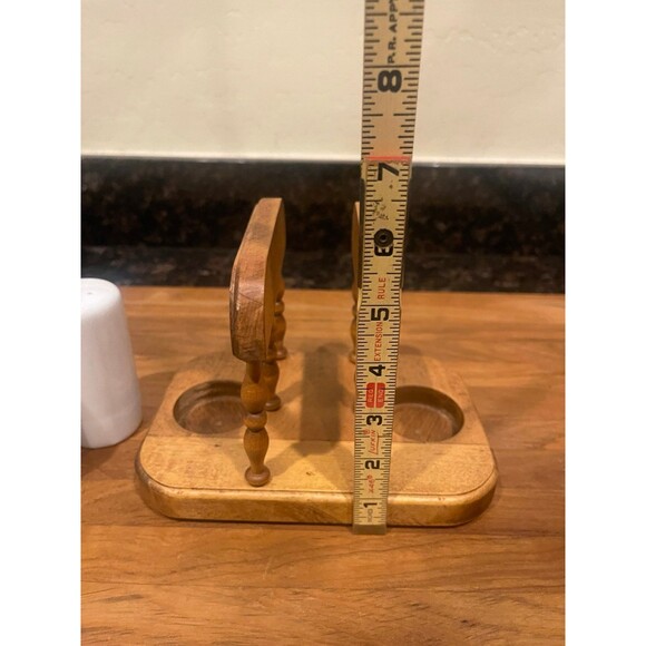 Vintage Wood Napkin Holder w/Salt & Pepper Dispensers - Picture 7 of 8